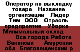 Оператор на выкладку товара › Название организации ­ Лидер Тим, ООО › Отрасль предприятия ­ Уборка › Минимальный оклад ­ 28 000 - Все города Работа » Вакансии   . Амурская обл.,Благовещенский р-н